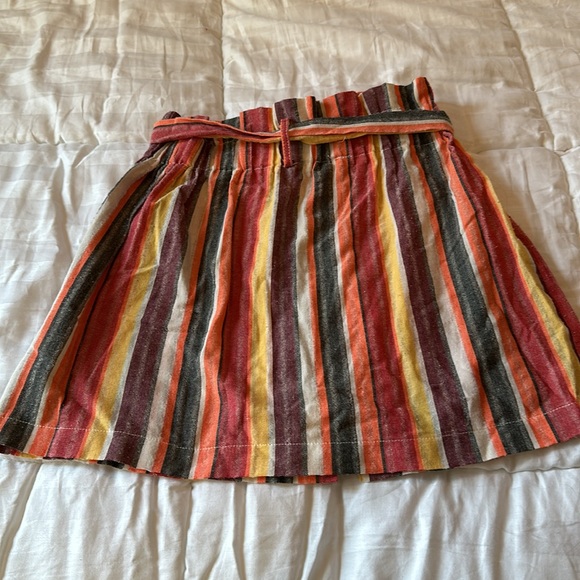 Striped linen mini skirt with bow, medium - Picture 4 of 5